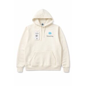 SnowDay Hoodie Off White Logo Pullover Size Large Heavy Cotton Streetwear NWT